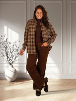 Donkerbruine wide leg jeans van Folyrose