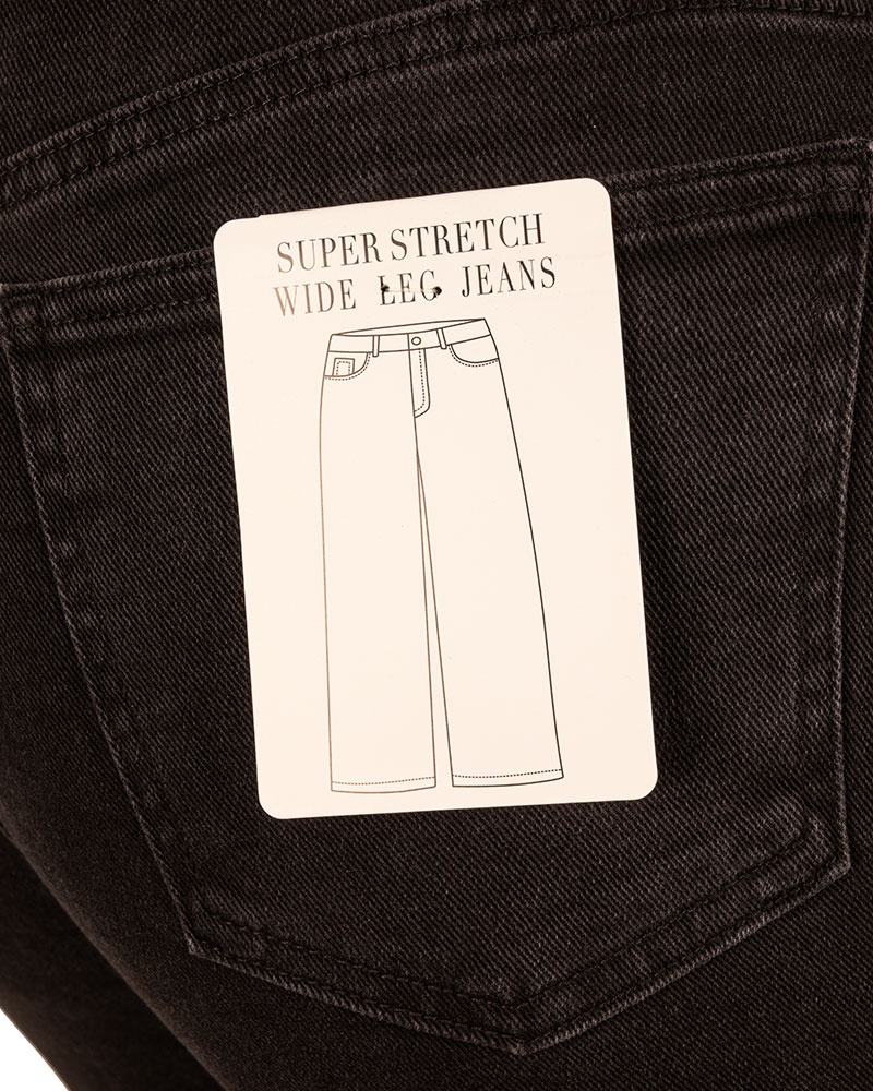 Zwarte wide leg jeans van Hello Miss - Afbeelding 5