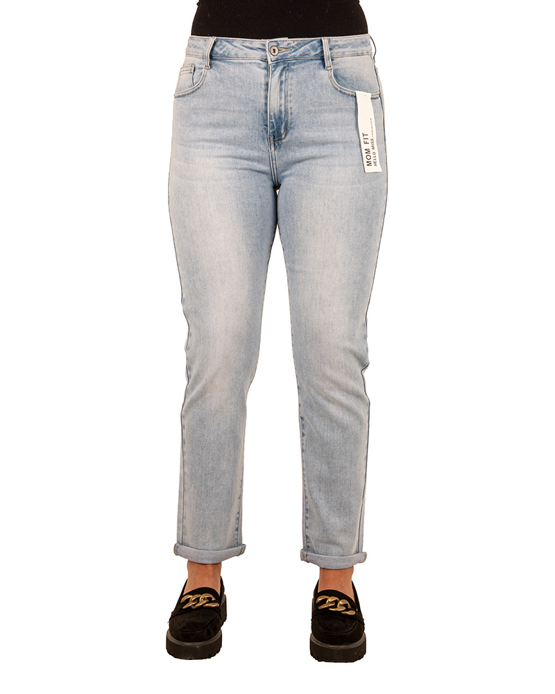 Light blue high waist mom jeans van Hello Miss - Afbeelding 5