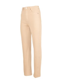 Beige high rise straight jeans van Norfy