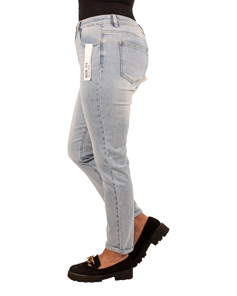 Light blue high waist mom jeans van Hello Miss - Afbeelding 3