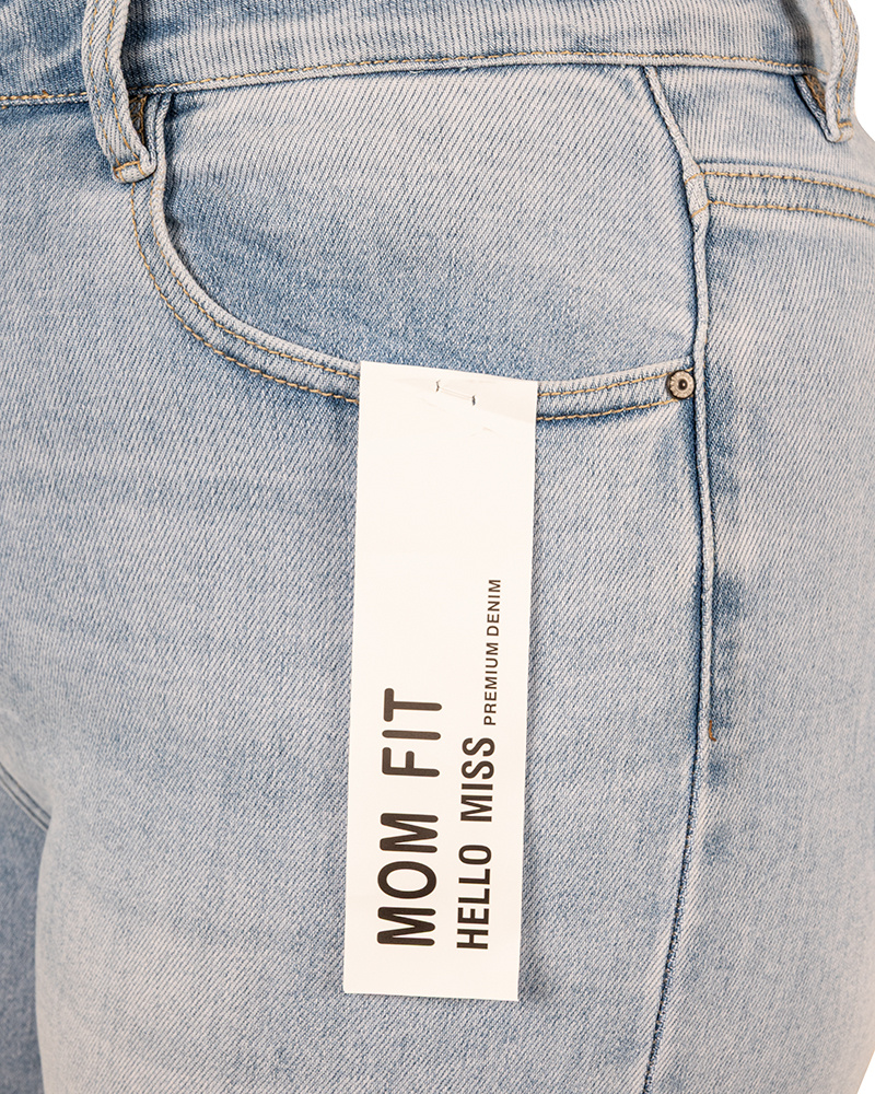 Light blue high waist mom jeans van Hello Miss - Afbeelding 6