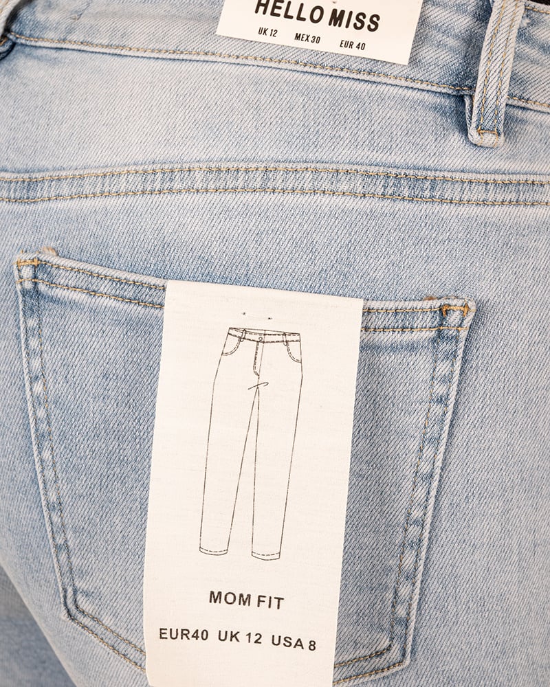 Light blue high waist mom jeans van Hello Miss - Afbeelding 8