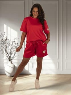 Rood joggingpak kort van El-Vita