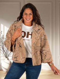 Camel jasje met werkje van New Collection