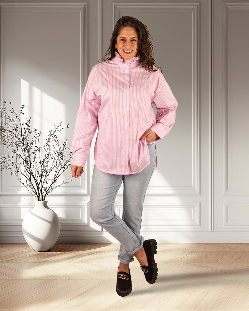 Light blue high waist mom jeans van Hello Miss - Afbeelding 9