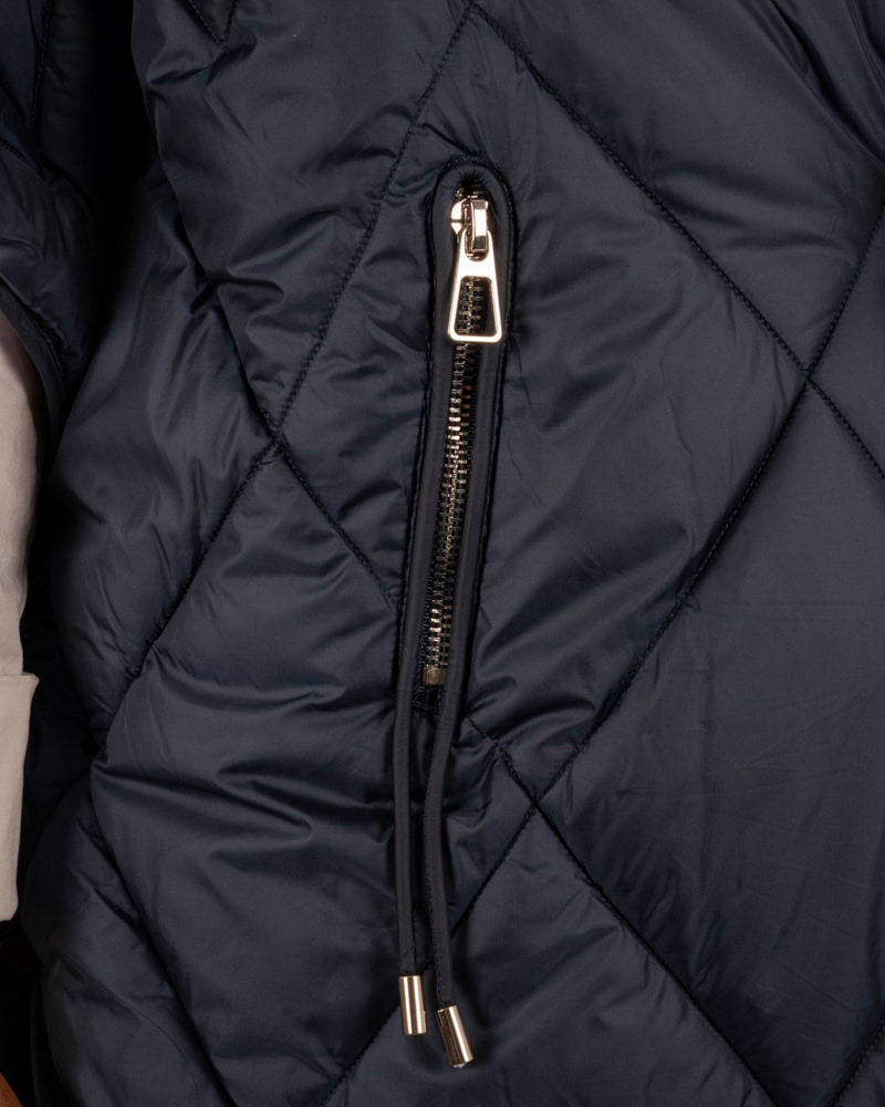 Donkerblauwe lange oversized  bodywarmer van Fly Luxury - Afbeelding 4