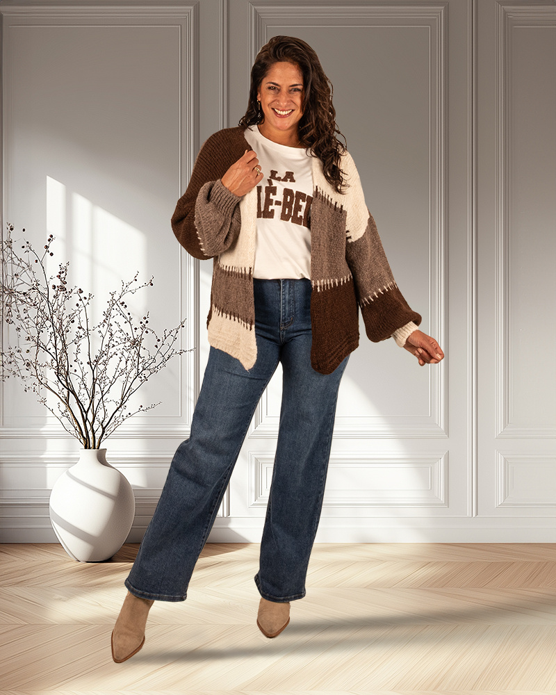 Mid blue wide leg jeans van Hello Miss