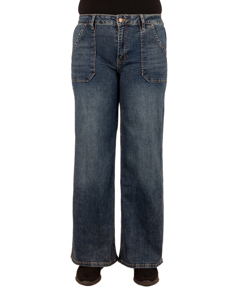 Dark blue wide leg jeans van Toxik - Afbeelding 4