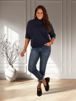 Dark blue high waist mom jeans van Hello Miss