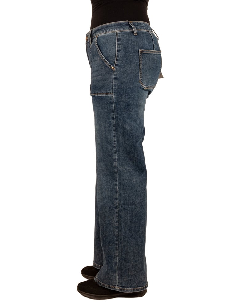 Dark blue wide leg jeans van Toxik - Afbeelding 3