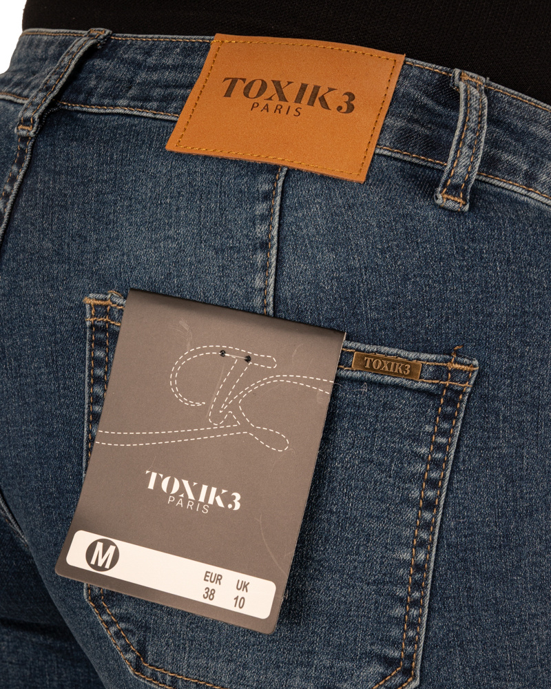 Dark blue wide leg jeans van Toxik - Afbeelding 5