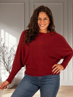 Bordeaux trui met vleermuismouw van Triple Nine