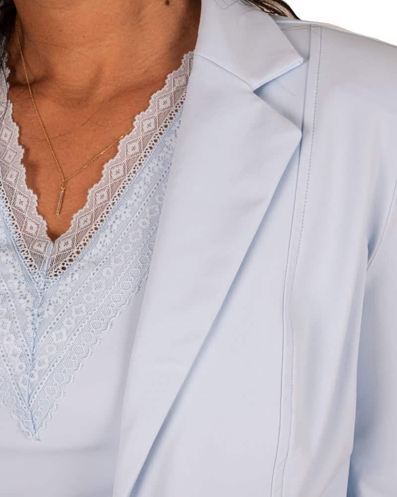 Lichtblauwe travelstof blazer van Mi Piace - Afbeelding 4