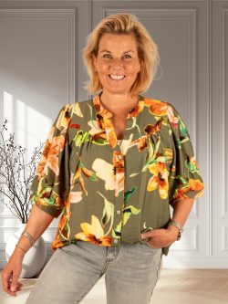 Groene blouse bloemenprint van Gemma Ricceri