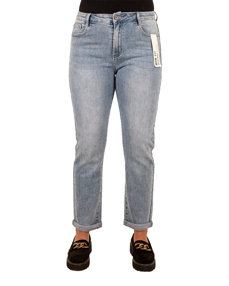 Blue high waist mom jeans van Hello Miss - Afbeelding 5