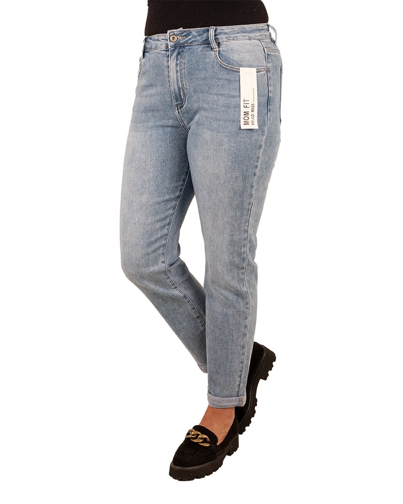 Blue high waist mom jeans van Hello Miss - Afbeelding 2