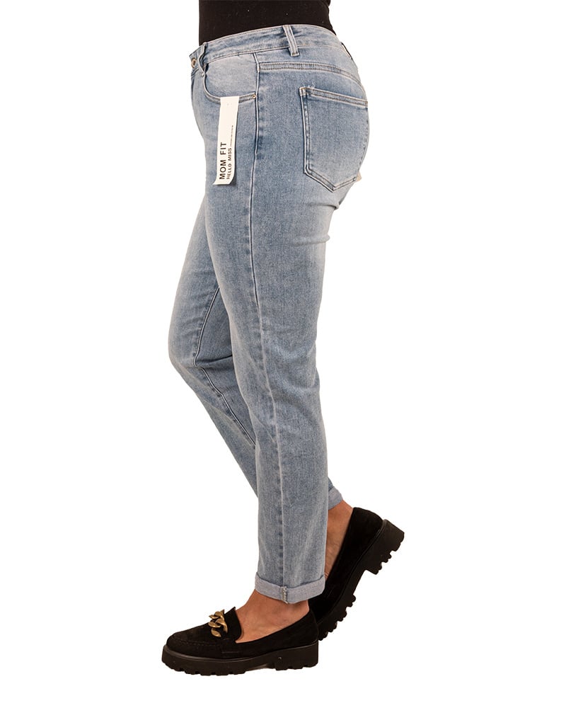 Blue high waist mom jeans van Hello Miss - Afbeelding 3