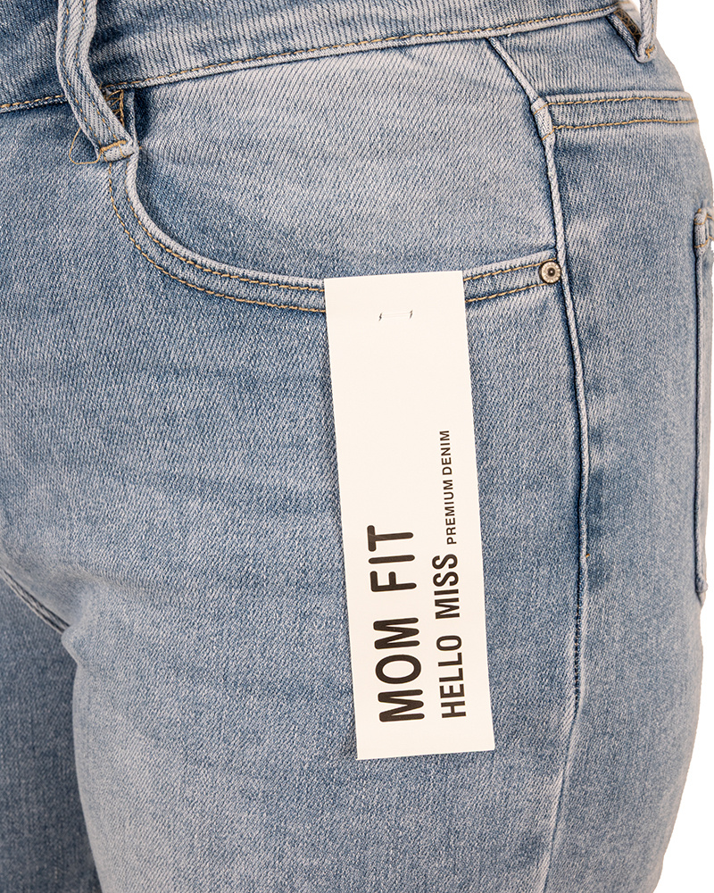 Blue high waist mom jeans van Hello Miss - Afbeelding 4