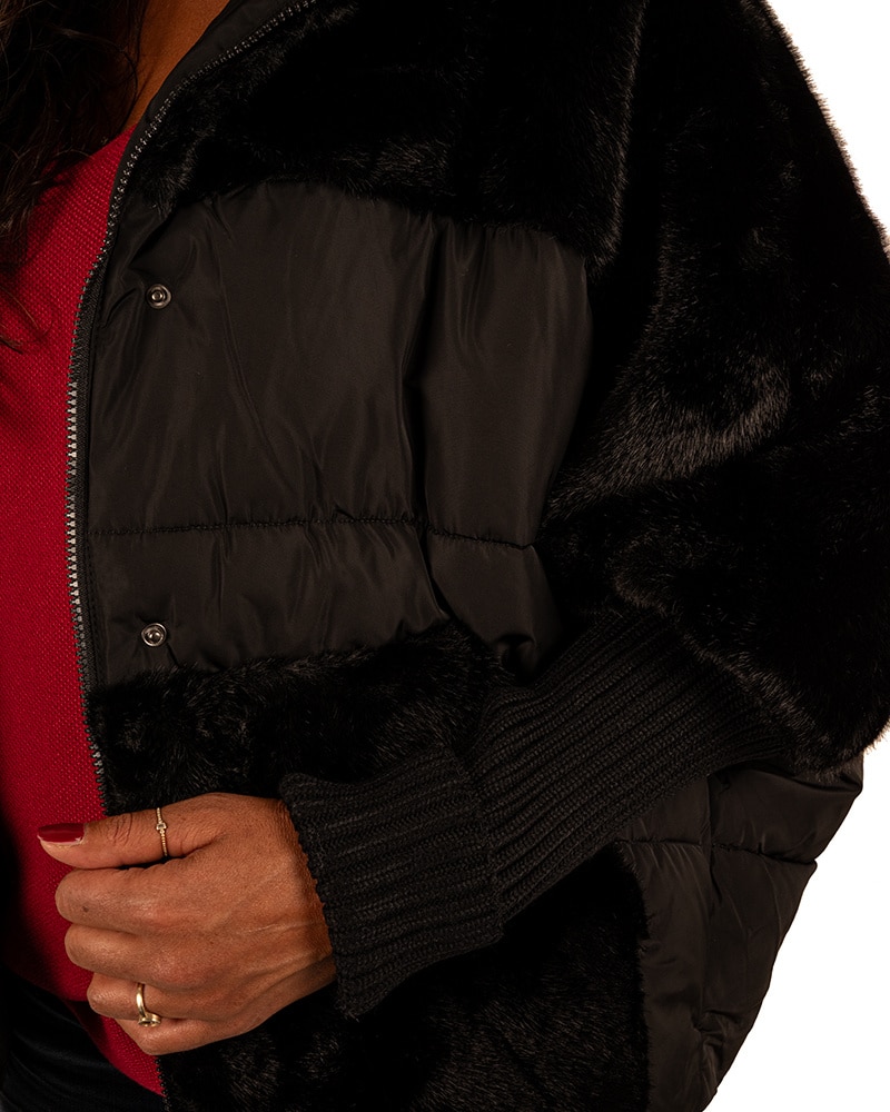 Zwarte winterjas van Iz Naiz - Afbeelding 5