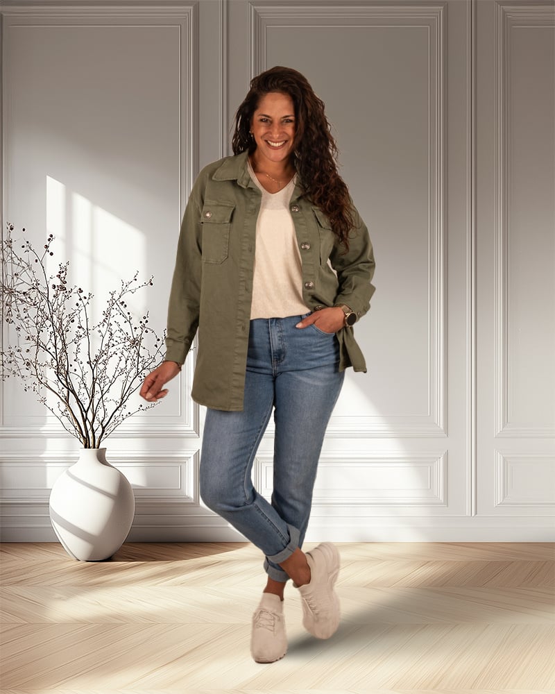 Blue high waist mom jeans van Redberry