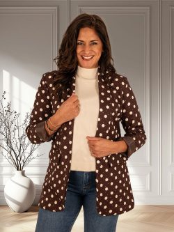 Donkerbruine blazer dots met strass van El vita