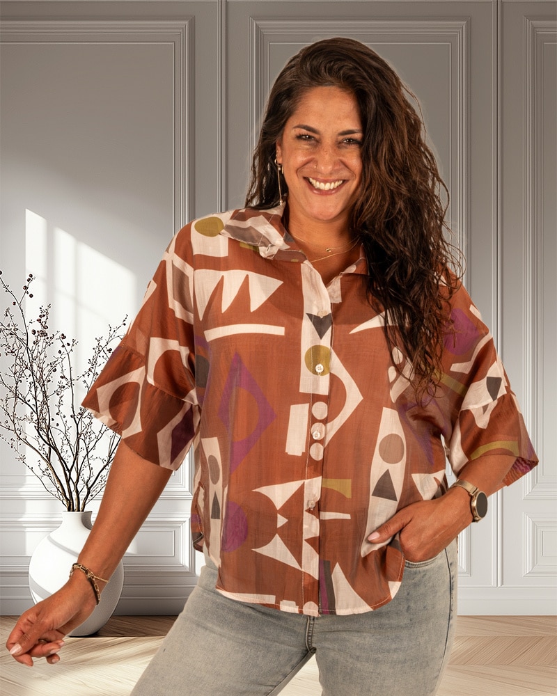 Grafische print blouse van Forza