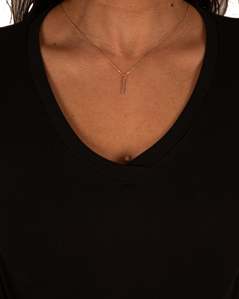 Zwart basis shirt V-hals van Gemma Ricceri - Afbeelding 4
