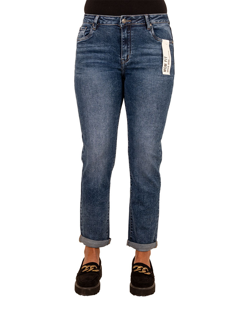 Blue high waist mom jeans van Hello Miss - Afbeelding 4