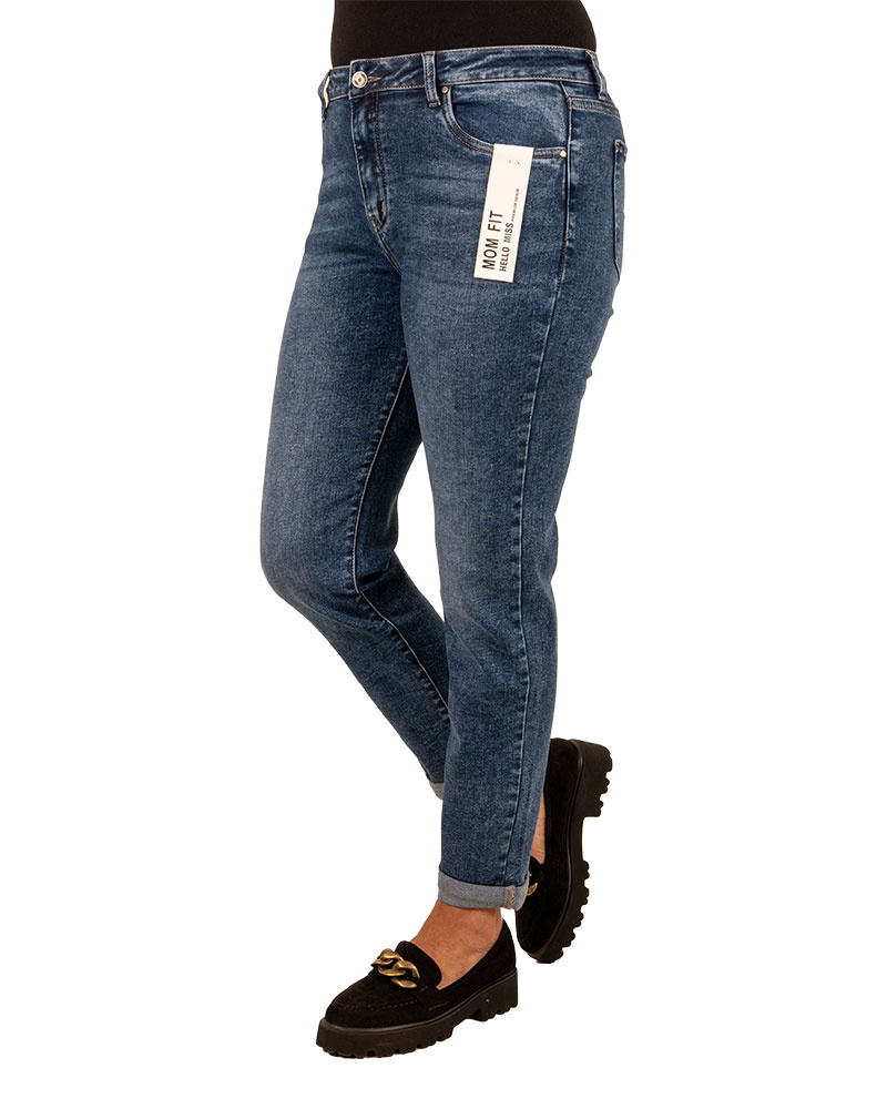 Blue high waist mom jeans van Hello Miss - Afbeelding 2