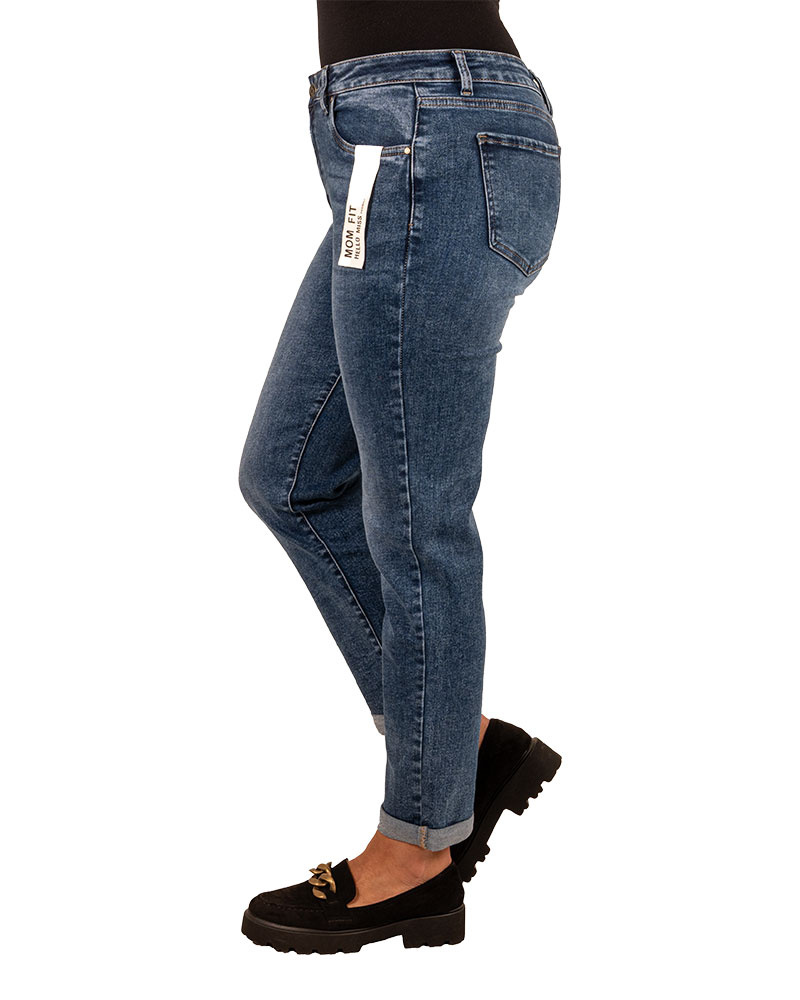 Blue high waist mom jeans van Hello Miss - Afbeelding 3