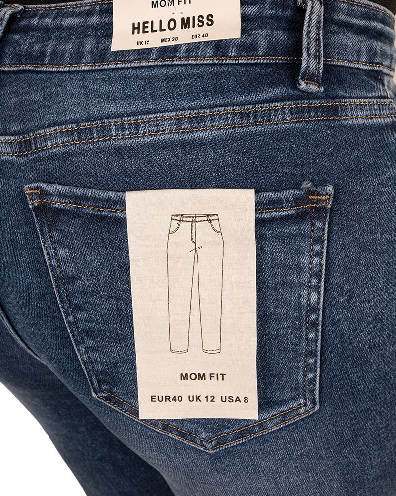 Blue high waist mom jeans van Hello Miss - Afbeelding 5