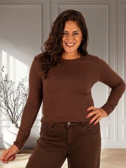 Bruin shirt lange mouw van By Swan