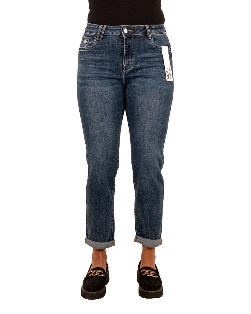Blue high waist mom jeans van Hello Miss - Afbeelding 4