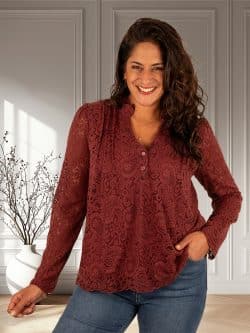 Bordeaux kanten blouse van Kilky