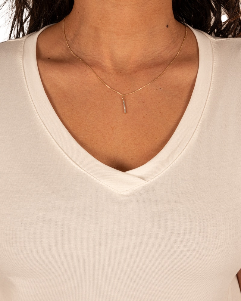 Off-white basis shirt V-hals van Gemma Ricceri - Afbeelding 4