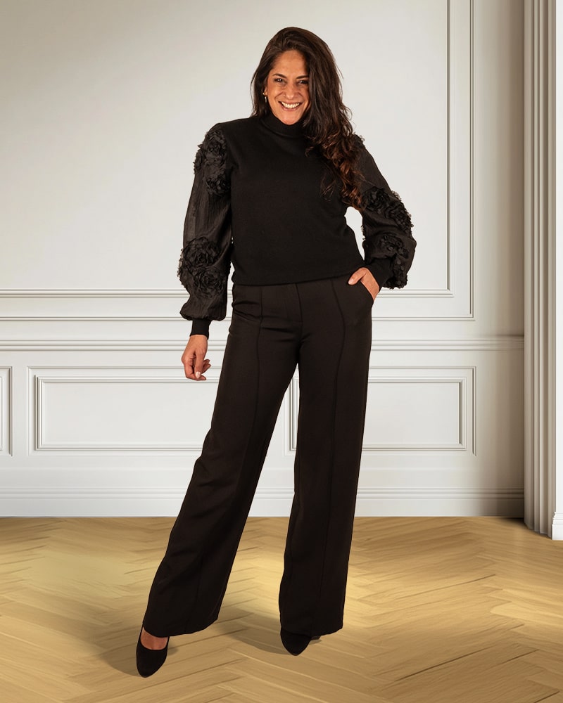 Zwarte pantalon met rechte pijp van Sophie&Me