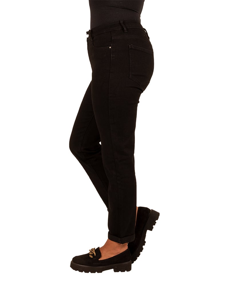Black high waist mom jeans van Hello Miss - Afbeelding 3