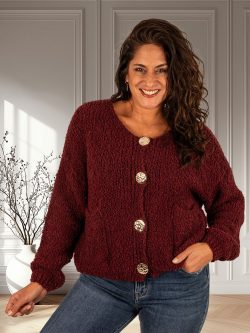 Bordeaux vest knopen van Gemma Ricceri