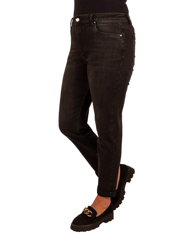 Zwarte high waist mom jeans van Hello Miss - Afbeelding 2