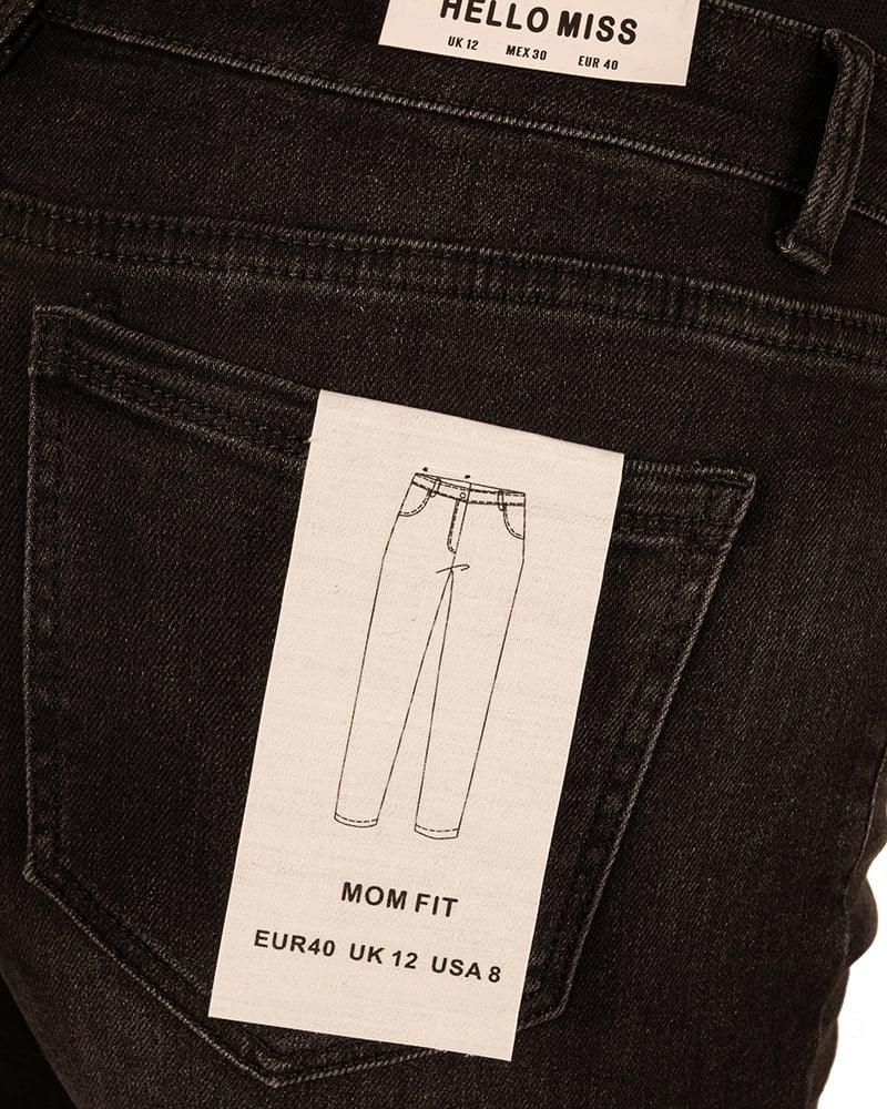 Zwarte high waist mom jeans van Hello Miss - Afbeelding 5
