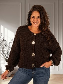 Donkerbruin vest knopen van Gemma Ricceri