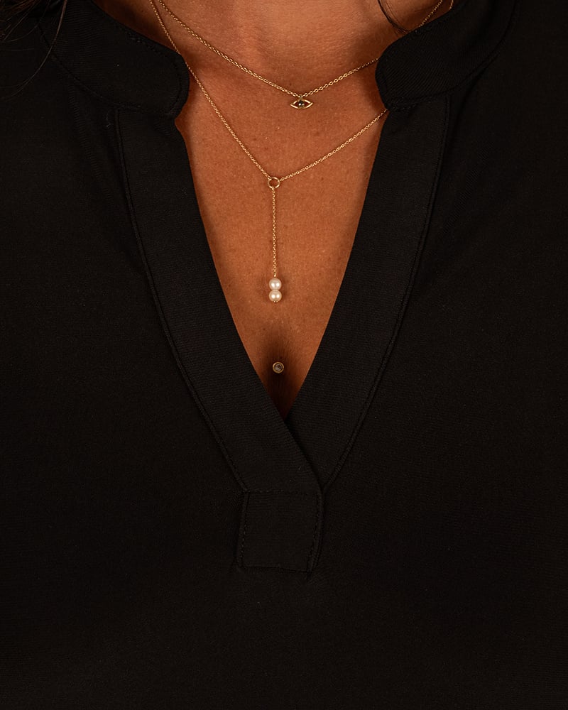 Zwarte travelstof jurk/tuniek van Angelle Milan - Afbeelding 4