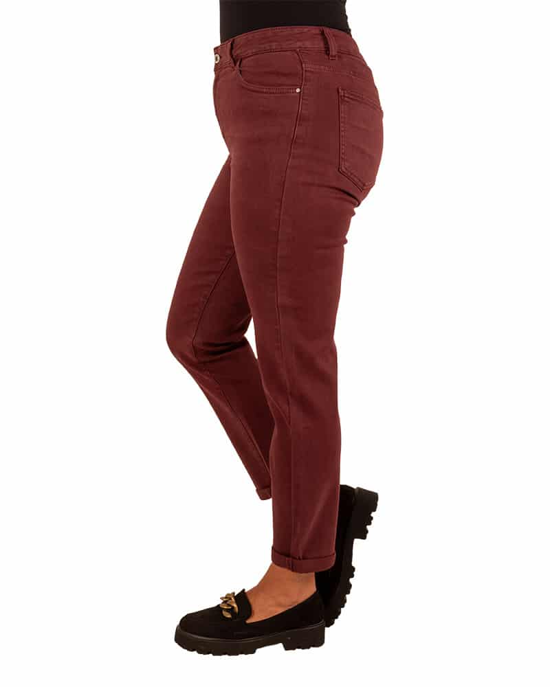 Bordeaux high waist mom jeans van Sarah John - Afbeelding 3