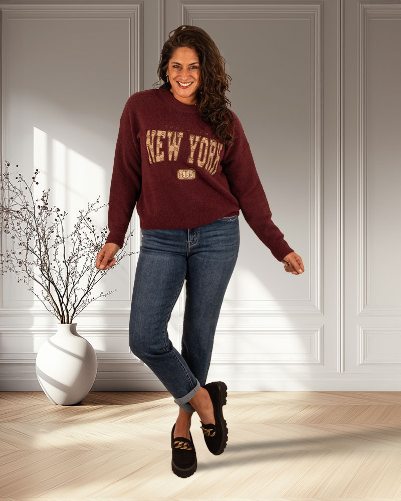 Blue high waist mom jeans van Hello Miss - Afbeelding 6