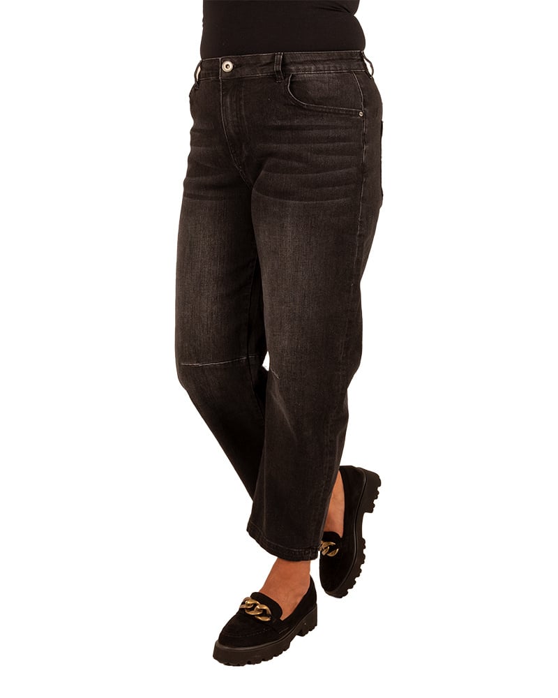 Zwarte barrel wide leg jeans van Forza - Afbeelding 2