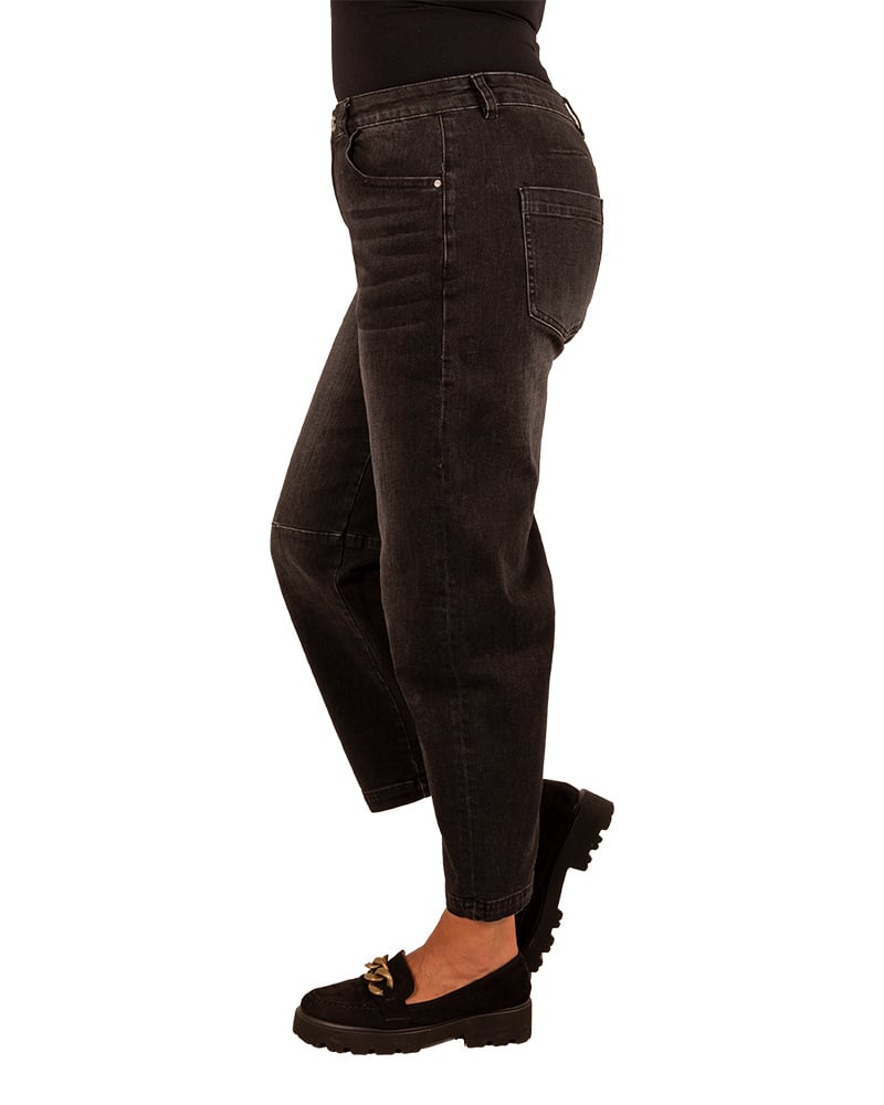 Zwarte barrel wide leg jeans van Forza - Afbeelding 3