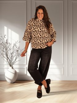 Zwarte barrel wide leg jeans van Forza