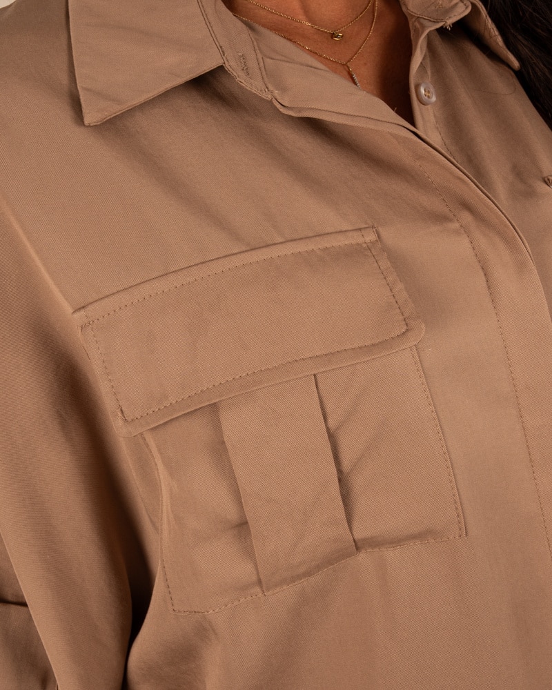 Camel tencel blouse  van Vanto - Afbeelding 4