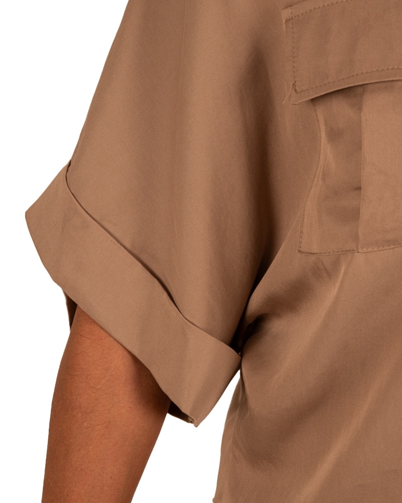 Camel tencel blouse  van Vanto - Afbeelding 5